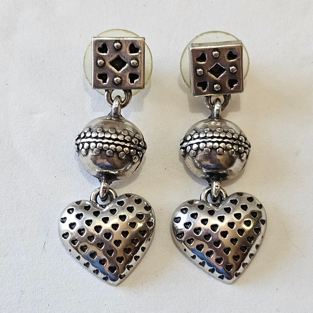 Brighton post dangle heart Chandelier Earrings